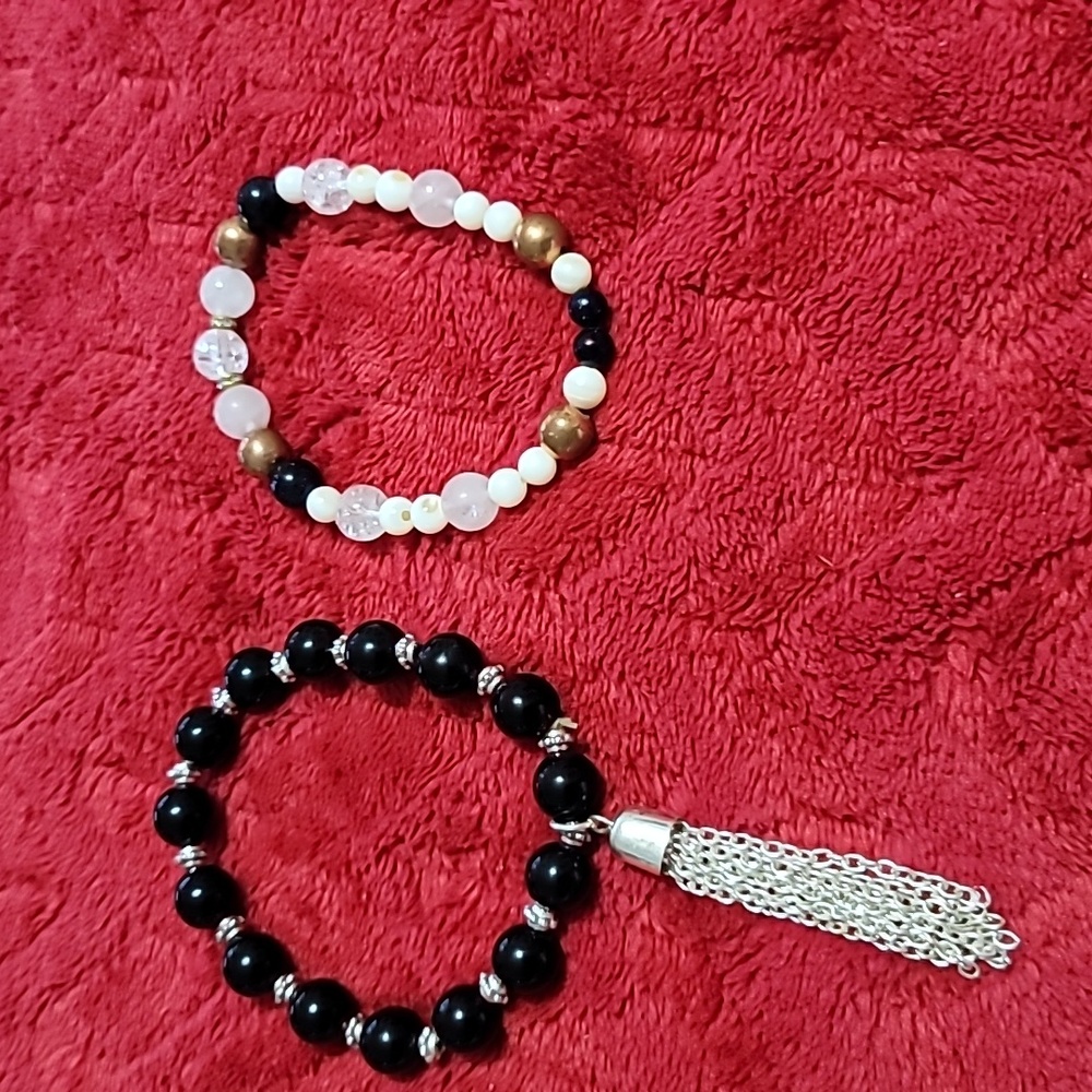 Set of 2 Stretchable Bead Bracelets
